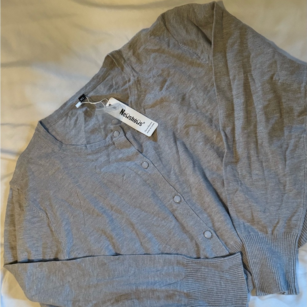 Gray cardigan with tags